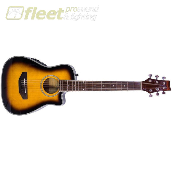 applecreek backpacker travel guitar BeaverCreek BCRB501CEVSB Travel Size Acoustic-Electric Guitar
