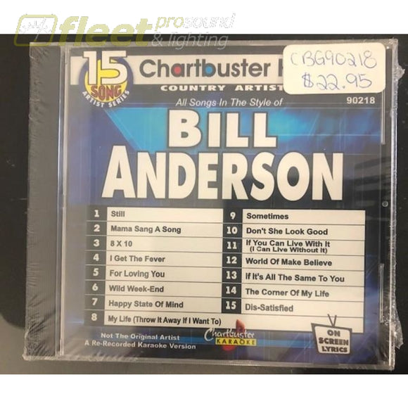 Chartbuster CBG90218 Bill Anderson KARAOKE DISCS