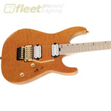 Charvel Pro-Mod DK24 HH FR M Mahogany with Quilt Maple Maple Fingerboard Guitar - Dark Amber (2969431558) LOCKING TREMELO GUITARS