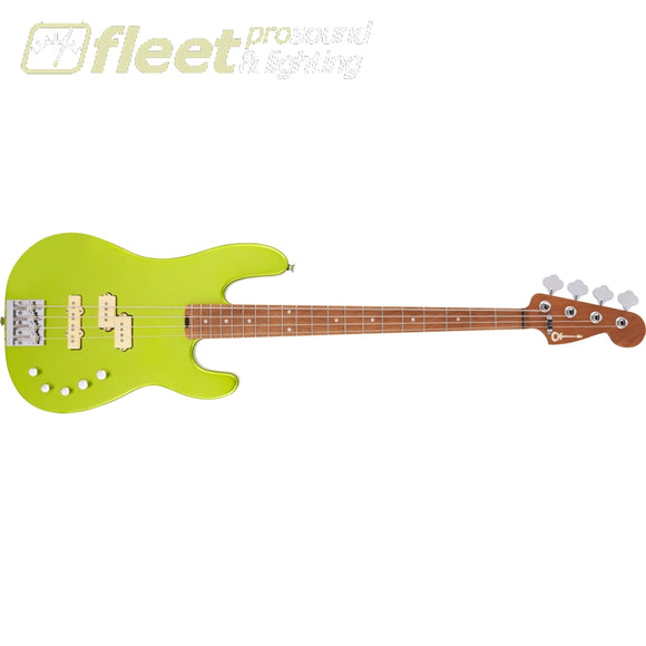 Charvel Pro-Mod San Dimas Bass PJ IV Caramelized Maple Fingerboard - Lime Green Metallic (2965068518) 4 STRING BASSES