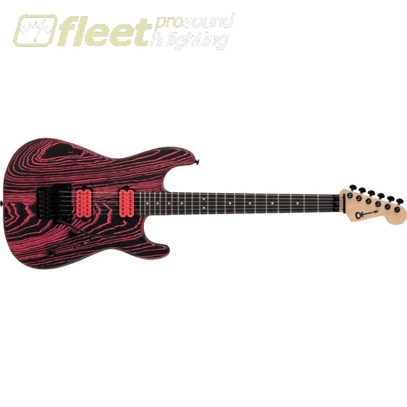 Charvel Pro-Mod San Dimas Style 1 HH FR E Ash Ebony Fingerboard Guitar - Neon Pink Ash (2975001521) LOCKING TREMELO GUITARS
