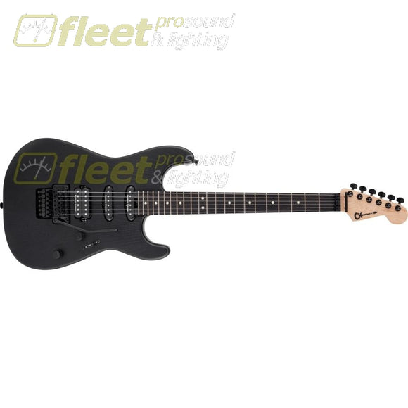 Charvel Pro-Mod San Dimas Style 1 HSS FR E Sassafras Ebony Fingerboard Guitar - Satin Black (2965803503) LOCKING TREMELO GUITARS