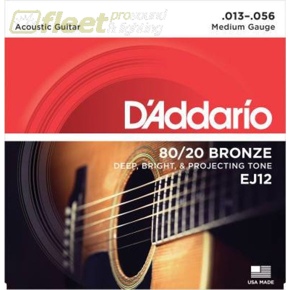 D’Addario EJ12 80/20 Medium Acoustic Guitar String GUITAR STRINGS