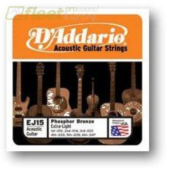 Daddario Ej15 Phosphor Bronze Extra Light Acoustic Strings Guitar Strings