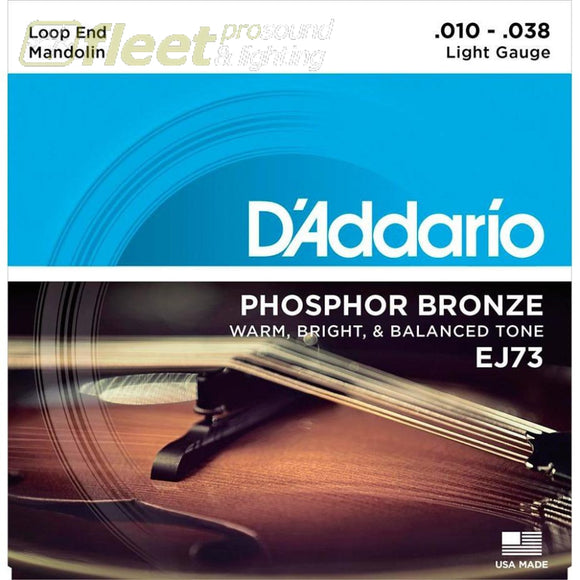 Daddario Ej73 Phosphor Bronze Light Mandolin Strings Mandolin Strings