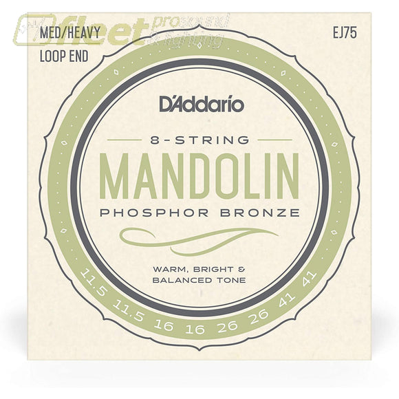 D’Addario EJ75 Phosphor Bronze Mandolin Strings Medium/Heavy 11.5-41 MANDOLIN STRINGS