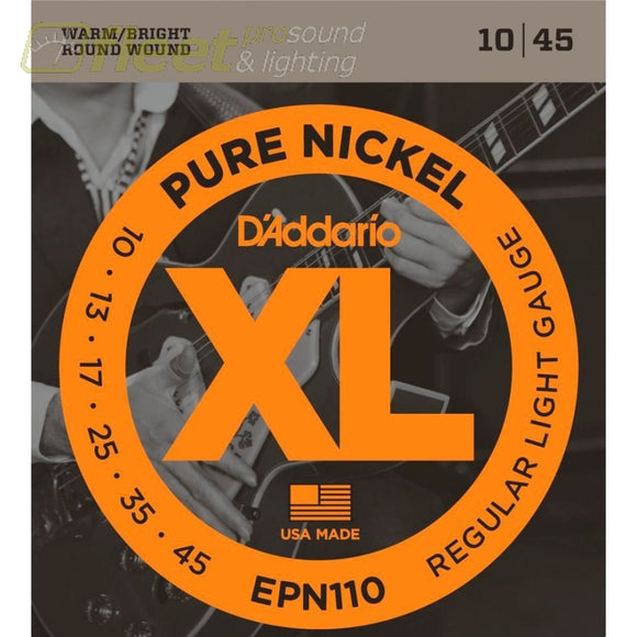 Daddario Epn110 Pure Nickel Electric Guitar Strings Guitar Strings