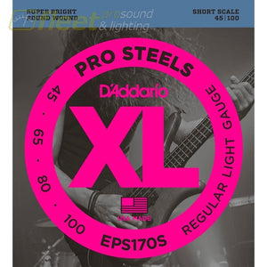 Daddario Eps170S Prosteels Bass Light 45-100 Short Scale Bass Strings