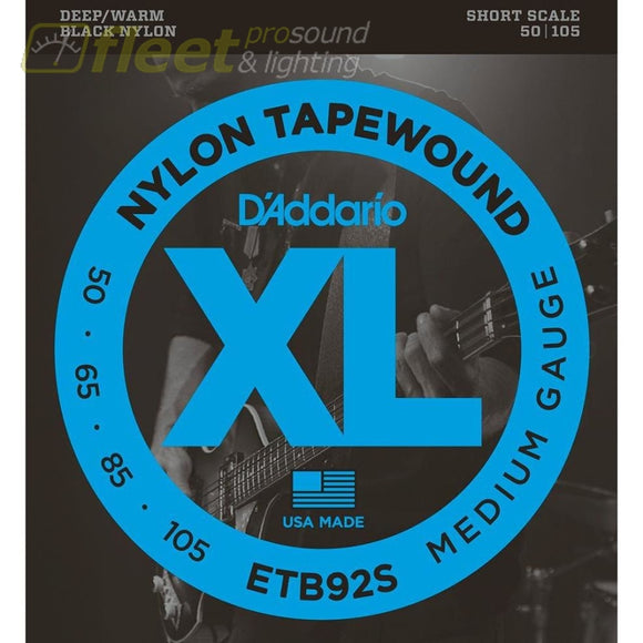 Daddario Etb92S Tapewound Bass Medium 50-105 Short Scale Bass Strings