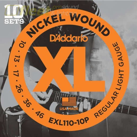 Daddario Exl110-10P Nickel Wound Electric Guitar Strings Regular Light 10-46 10 Sets Guitar Strings