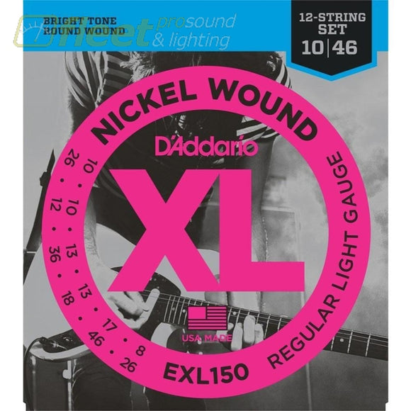 Daddario Exl150 Nickel Wound 12-String Regular Light 10-46 Guitar Strings