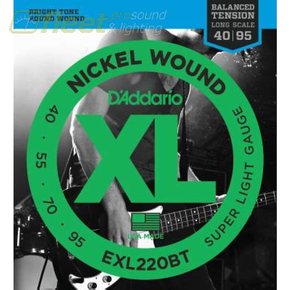DAddario EXL220BT Nickel Wound Balanced Tension Bass Guitar Strings - 40 to 95 BASS STRINGS