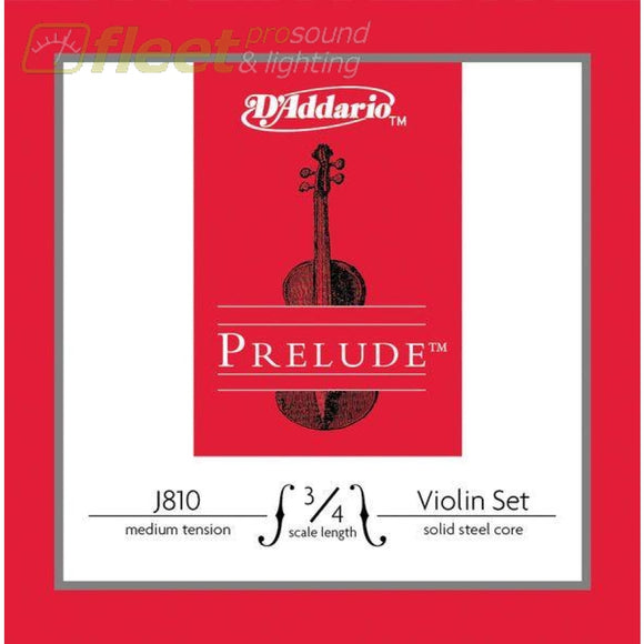 Daddario J810 3/4M Prelude Violin Set 3/4 Med Violins