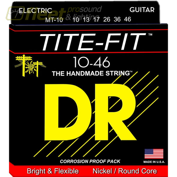 DR String MT-10 TITEFIT Nickel Plated Electric Guitar Strings: Medium 1046 GUITAR STRINGS