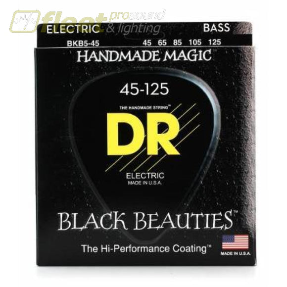 DR Strings BKB5-45 Black Beauties 5-String Bass Strings Medium Gauge BASS STRINGS