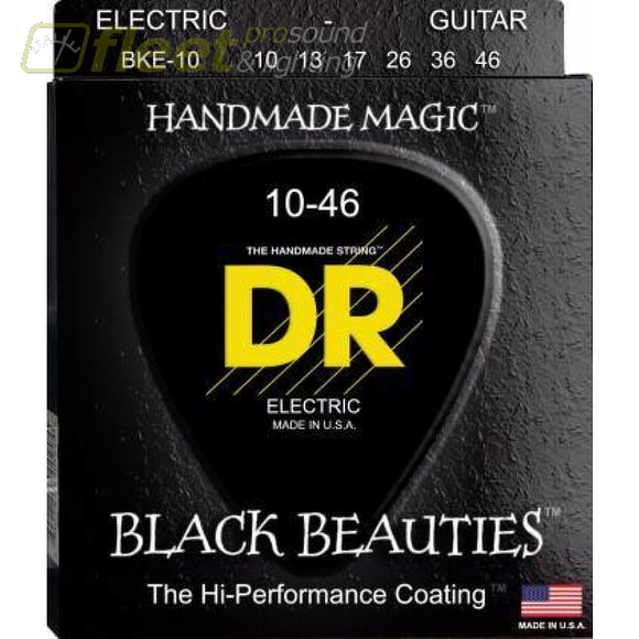 DR Strings BKE-10 Black Beauties Electric Guitar Strings - Medium 10-46 GUITAR STRINGS