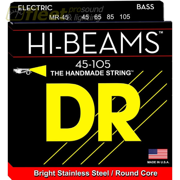 DR Strings MR-45 Hi-Beam Stainless Steel Medium Bass Strings BASS STRINGS