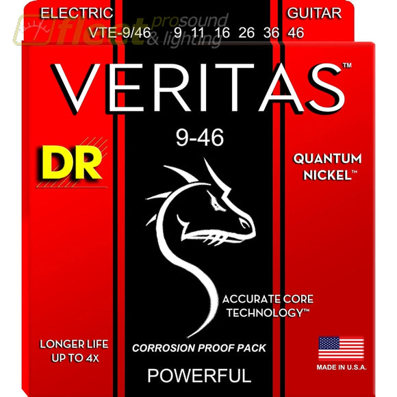 DR Strings VTE-9 Veritas Electric Guitar Strings -.009-.042 Light GUITAR STRINGS