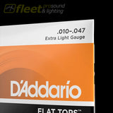 D'Addario EFT15 Acoustic Guitar Strings -  Flat Tops Phosphor Bronze Strings 10-47 Extra Light Set