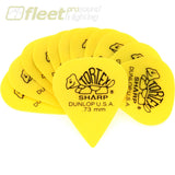 Dunlop 412P-73 Tortex Sharp Picks Player Pack (12 Pack) - Yellow 0.73mm PICKS