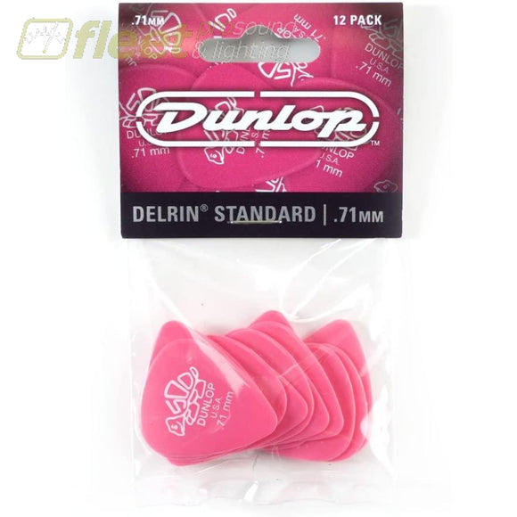 Dunlop 41P-71 Derlin 12 Pack of Picks - Pink 0.71mm PICKS