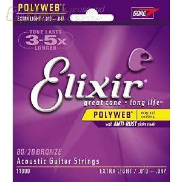 Elixir 11000 Acoustic Polyweb Extra Light Guitar Strings