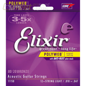 Elixir 11050 Acoustic Polyweb Light Guitar Strings