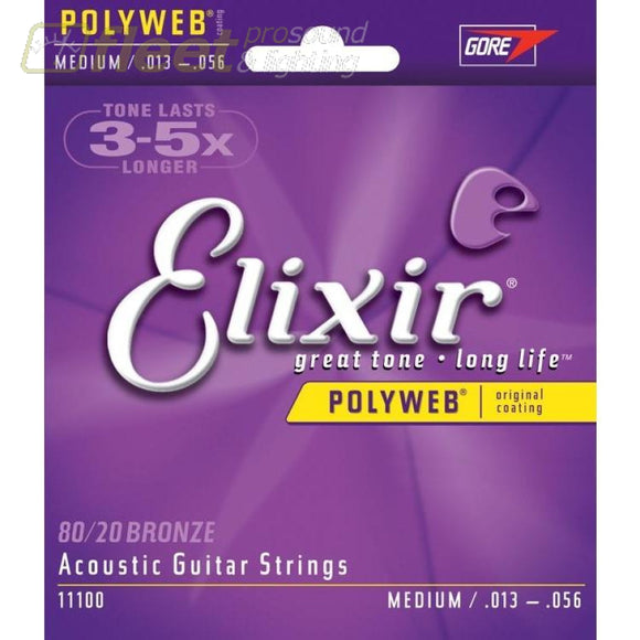 Elixir 11100 Acoustic Polyweb Medium Guitar Strings