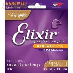 Elixir 11182 Acoustic Nanoweb Bronze Hd Light Guitar Strings