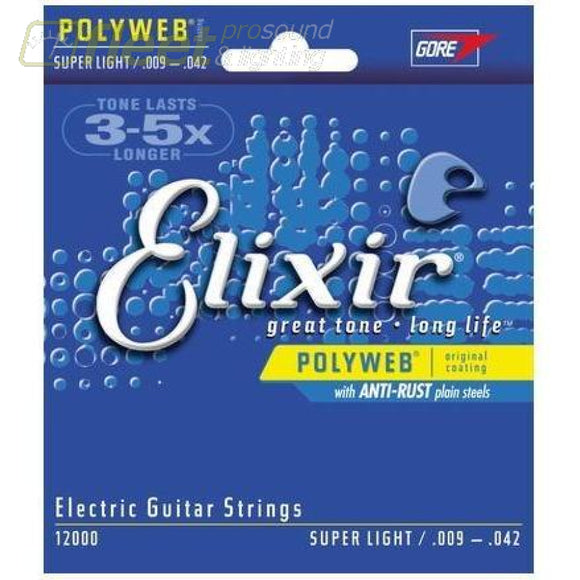 Elixir 12000 Electric Polyweb Super Light Guitar Strings