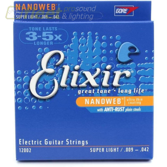 Elixir 12002 Electric Nanoweb Super Light Guitar Strings