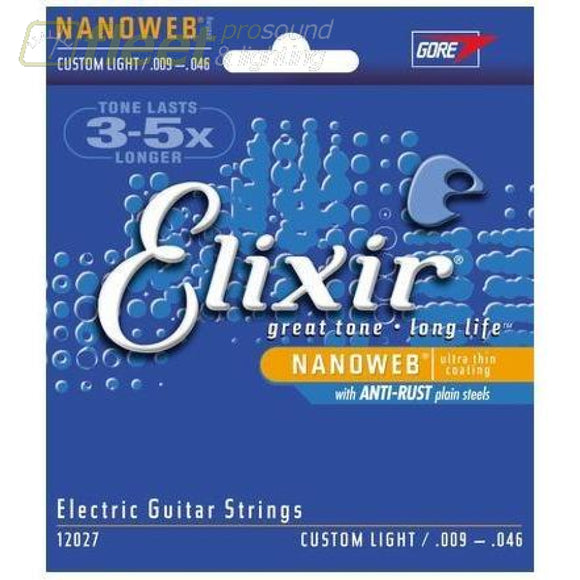 Elixir 12027 Electric Nanoweb Custom Light String Set Guitar Strings