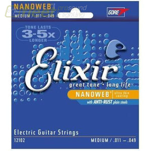 Elixir 12102 Electric Nanoweb Medium String Set Guitar Strings
