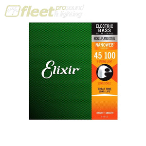 ELIXIR 14052 ELECTRIC BASS NICKEL PLATED STEEL STRINGS WITH NANOWEB COATING LIGHT LONG SCALE 45-100 BASS STRINGS