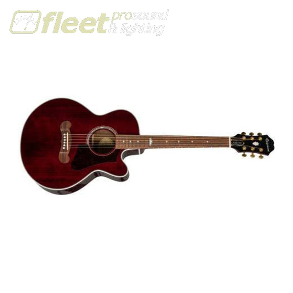 EPIPHONE J-200EC STUDIO PARLOR ACOUSTIC/ELECTRIC - WINE RED 6 STRING ACOUSTIC WITH ELECTRONICS