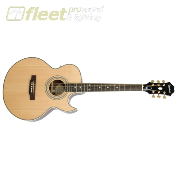 Epiphone PR5E-NAGH Acoustic Guitar w. Florentine Cutaway - Natural Finish 6 STRING ACOUSTIC WITH ELECTRONICS