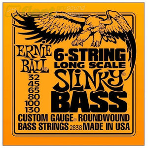 Ernie Ball 2838 Slinky Nickel Round Wound 6-String Electric Bass Strings Bass Strings