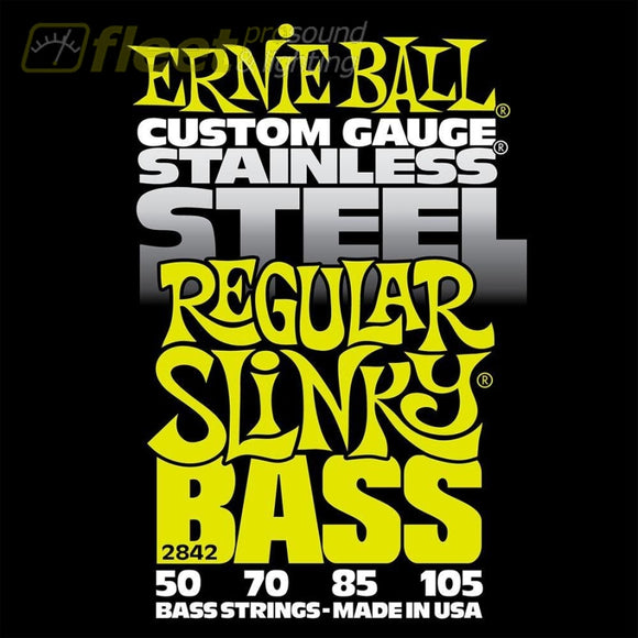 Ernie Ball 2842 Regular Slinky Stainless Steel Bass Strings Guitar Strings