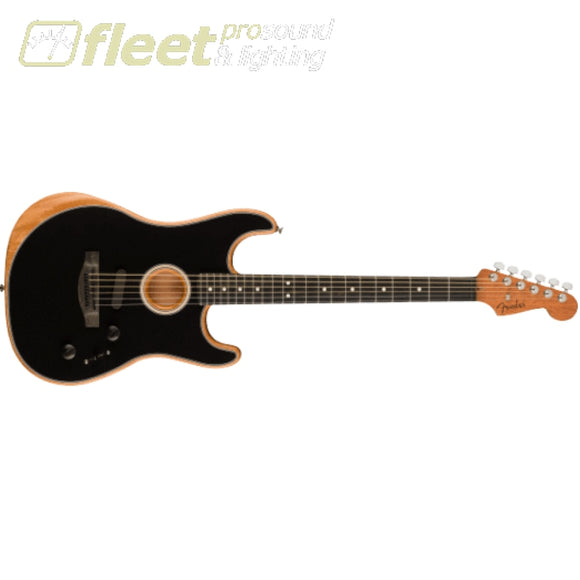 Fender American Acoustasonic Stratocaster Ebony Fingerboar Guitar - Black (0972023206) SOLID BODY GUITARS