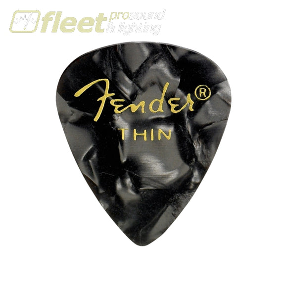 Fender Celluloid Guitar Pick 12 Pack Thin - Black Motto (0980351743) PICKS