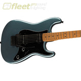 Fender Contemporary Stratocaster HH FR Roasted Maple Fingerboard Black Pickguard Guitar - Gunmetal Metallic (0370240568) LOCKING TREMELO 