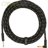 Fender Deluxe Series Instrument Cable - Straight to 90 Degree - Black Tweed 18.6’ (0990820079) INSTRUMENT CABLES