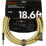 Fender Deluxe Series Instrument Cable - Straight to 90 Degree - Tweed 18.6’ (0990820082) INSTRUMENT CABLES