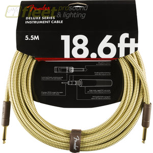 Fender Deluxe Series Instrument Cable - Straight to Straight - Tweed 18.6’ (0990820081) INSTRUMENT CABLES