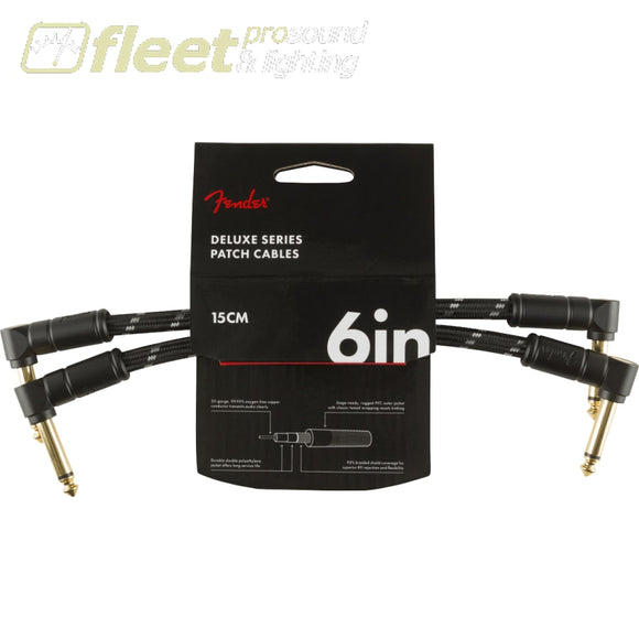 Fender Deluxe Series Instrument Cables (2-Pack) Angle/Angle 6 Black Tweed (0990820087) INSTRUMENT CABLES