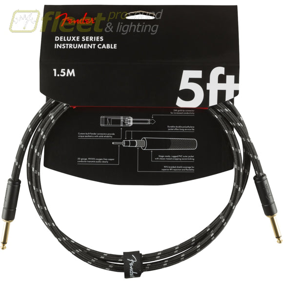 Fender Deluxe Series Instruments Cable Straight/Straight 5’ Black Tweed (0990820093) INSTRUMENT CABLES