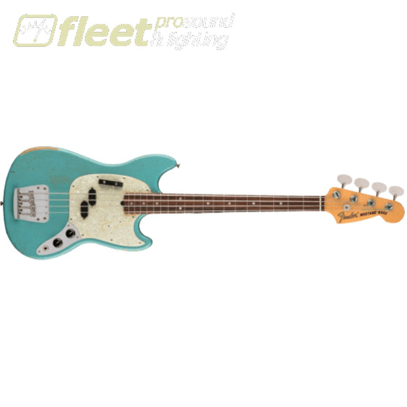 Fender JMJ Road Worn Mustang Bass Rosewood Fingerboard - Faded Daphne Blue (0144060390) 4 STRING BASSES