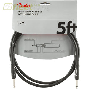 Fender Professional Cable - 1/4 to 1/4 - Black 5’ (0990820026) INSTRUMENT CABLES