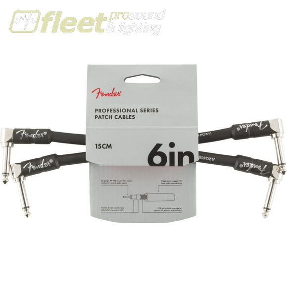 Fender Professional Series Instrument Cable 2-Pack Angle/Angle 6 Black (0990820023) INSTRUMENT CABLES