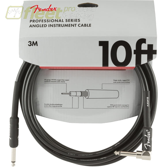 Fender Professional Series Instrument Cable Straight-Angle 10’ Black (0990820025) INSTRUMENT CABLES